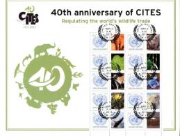 ONU New-York 2013 - Feuille De Timbres Personnalisés "40th Anniversary Of CITES" Oblit 1er Jour First Day Canceled - Hojas Y Bloques