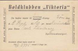 Denmark BOLDKLUBBEN "VICTORIA" KØBENHAVN 1940 Card Karte Tryksag Imprimé Waves Wellenlinien (2 Scans) - Brieven En Documenten