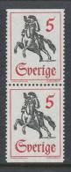 Sweden 1967 Facit # 612 BB-pair, Definitive Stamps 5 öre, MNH (**) - Neufs