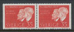 Sweden 1967 Facit # 618 BB-pair. Nobel Prizewinners 1907, MNH (**) - Neufs