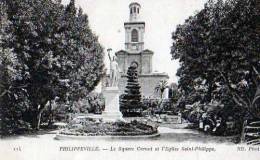 PHILIPPEVILLE Le Square Carnot Et L'Eglise St Philippe - Skikda (Philippeville)