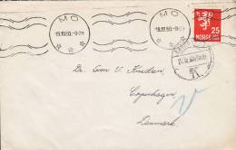 Norway Deluxe MO 1950 Cover Brief To KØBENHAVN K. (Arrival) Denmark (2 Scans) - Covers & Documents