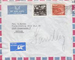 Israel Airmail Par Avion Label Deluxe JERUSALEM Cover Brief HAMBURG To Denmark - Poste Aérienne