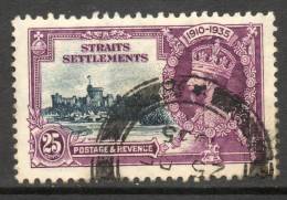 Straits Settlements 1935 - 25c Silver Jubilee SG259 - VGU-FU Tiny Corner Crease Cat £12 SG2020 - Straits Settlements