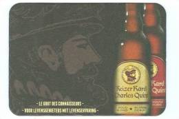 1 S/b Bière Charles Quint Blond / Rouge (recto-verso ) Dim: 16cm/11,5cm - Beer Mats