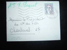 LETTRE MIGNONNETTE TP MARIANNE DE COCTEAU 0,20F OBL.MEC. 28-12-1966 LE MANS GARE (72 SARTHE) - 1961 Marianne Of Cocteau