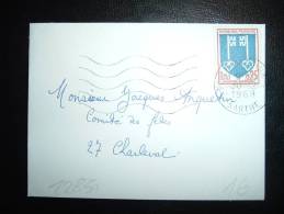 LETTRE MIGNONNETTE TP BLASON MONT DE MARSAN 0,25F OBL.MEC. 30-12-1968 LE MANS GARE (72 SARTHE) - 1941-66 Escudos Y Blasones