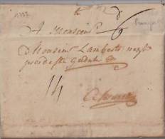 ALLEMAGNE-BELGIQUE:1859:précurseur Francfort-BRUXELLES.+texte. - Prephilately