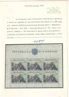 Repubblica Di San Marino - Foglietto N. 18 ** MNH - Periziato L. Gazzi - Blocs-feuillets
