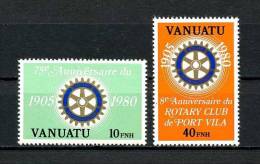 VANUATU 1980  N° 609/610 **  Neufs,  Ier Choix. Sup. Cote: 1.60 €  (Rotary International. Emblème "Français") - Vanuatu (1980-...)