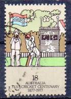 AUSTRALIA 1977 Centenary Of Australia-England Test Cricket - 18c. - Umpire And Batsman   FU - Used Stamps