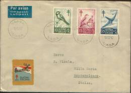 FINLAND PAR AVION 1952 VASA VAASA X ITALY - Storia Postale