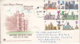 Great Britain FDC Scott #589-#594 Set Of 6 British Cathedrals Reading, Berks. Cancel - 1952-1971 Dezimalausgaben (Vorläufer)