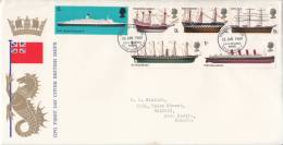 Great Britain FDC Scott #575-#580 Set Of 6 British Ships Philatelic Bureau, Edinburgh Cancel - 1952-1971 Dezimalausgaben (Vorläufer)