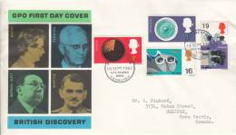 Great Britain FDC Scott #518-#521 Set Of 4 British Discovery And Invention Philatelic Bureau, Edinburgh Cancel - 1952-1971 Dezimalausgaben (Vorläufer)