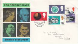 Great Britain FDC Scott #518-#521 Set Of 4 British Discovery And Invention Philatelic Bureau, Edinburgh Cancel - 1952-71 Ediciones Pre-Decimales