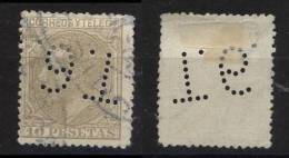 Spain Spanien Mi# 185 Gest Perfin 10 PESETAS - Used Stamps