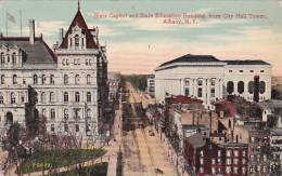 New York Albany State Capitol And State Education Building From City Hall Tower - Albany