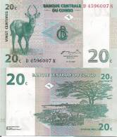 Congo P83a, 20 Centimes,antelope / Upemba National Park - Democratische Republiek Congo & Zaire