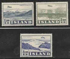 ISLANDIA 1952 - Yvert #A27/29 - MLH * - Airmail