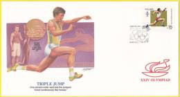 2956 (Yvert) Sur FDC Illustrée Jeux Olympiques D'été à Séoul (Corée Du Sud) - Triple Saut - Pologne 1988 - FDC