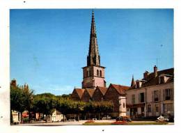 Meursault Dans Les Années 70 Vue Place  Hotel De Ville Bureau De Tabac Fleche Eglise Saint Nicolas Ecrite En 1979 - Meursault