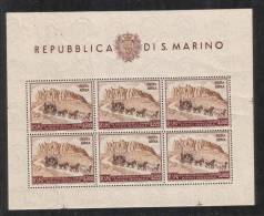 Repubblica Di San Marino - 1951 Foglietto Sass. N. 10 ** MNH/VF - Blocs-feuillets