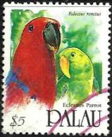 PALAU $5 STAMP BIRD BIRDS PARROT PARROTS ISSUED 1991 VFU SG428 READ DESCRIPTION !! - Palau