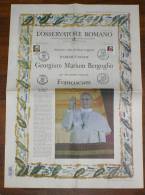 VATICANO 2013 - NEWSPAPER L'OSSERVATORE ROMANO DAY OF ELECTION POPE FRANCESCO - Premières éditions