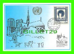 MAXIMUM CARDS -  PARIS, NOVEMBRE 1991 - NATIONS UNIES - PALAIS DES NATIONS - - Maximum Cards