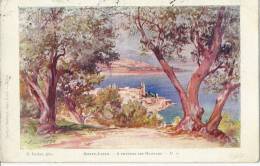 Delcampe - CPA  MONTE-CARLO A TRAVERS LES OLIVIERS    JOLIE  ILLUSTRATION De  LESSIEUX - Lessieux