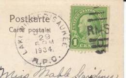 Lake Winnepisaukee RPO Steamboat Mailboat New Hampshire Postmark Cancel, Leipzig University Postcard - Marcophilie