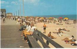 Rehobeth Beach DE Delaware, Boardwalk Beach Scene C1950s/60s Vintage Postcard - Autres & Non Classés