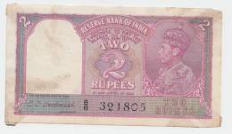 India 2 Rupees 1943 AVF (w/ Tape) P 17b - India