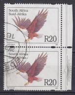 South Africa 1998 Mi. 1037    20 R Bird Vogel Oiseau Eagle Schreiseadler In Vert. Pair W. Margin Security Perf. !! - Gebruikt