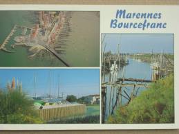 17 - MARENNES - BOURCEFRANC - Le Port Du Chapus, Rond-point Avec Le Bateau, Chenal De La Cayenne. - Marennes