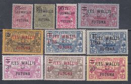 Wallis Et Futuna N° 30 / 39 X Timbres De 1920 Surchargés : La Série Des 10  Valeurs Trace Charnière Sinon TB - Nuevos