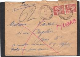 Lettre Cachet PARIS XVII Avenue Wagram 1944 Verso Paris 62 Rue St Ferdinand Et Paris VIII Rue La Boétie - Brieven En Documenten