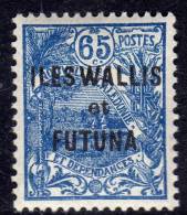 Wallis Et Futuna N° 41 X   Timbres De Nlle Calédonie Surchargés : 50 C. Bleu  Trace  Charnière Sinon  TB - Ongebruikt