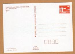 Carte Entier Postal X. Kunstausstellung Der DDR Hans-Peter Szyszka - Privatpostkarten - Ungebraucht