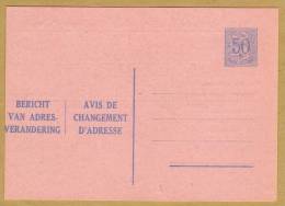 Carte Entier Postal Avis De Changement D´adresse Bericht Van Adresverandering - Addr. Chang.