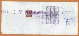 Timbre Fiscal Marca Da Bollo Sur Cheque Antwerpen New York Roma  - 2 Scans - Steuermarken