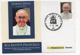 Fra388 Maxi Card Papa Pope Habemus Papam Francesco Francisco Vaticano Emissione Congiunta 2013 Biella Battistero - 2011-20: Usados