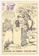 FRANCE => Carte Locale - 2,20 + 0,60 - Malle Poste Biskra - Journée Du Timbre - Toulon - 1986 - Journée Du Timbre