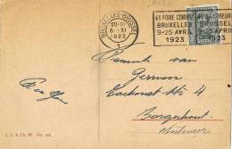3285. Postal BRUXELLES (Belgica) 1922, Foire Commercielle - Briefe U. Dokumente