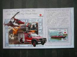 2006 Congo Red Cross Fire Engine Cars Helicopters  Medicine Ships Trucks Auto ** MNH #1379 - Camions