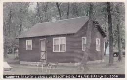 Wisconsin Siren Cabin #1 Trauth's Lakeside Resort Real Photo RPPC - Autres & Non Classés