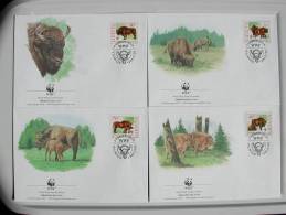 Mwh191fb WWF FAUNA ZOOGDIEREN HOEFDIEREN BIZON EUROPEAN BISON MAMMALS LIETUVA 1996 FDC's - FDC