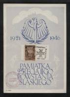 POLAND 1946 25TH ANNIV SILESIAN UPRISING COMMEMORATIVE SHEETLET KATOWICE WW1 MILITARIA - WW1