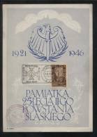 POLAND 1946 25TH ANNIV SILESIAN UPRISING COMMEMORATIVE SHEETLET GORA PSZCZYNA  WW1 MILITARIA - WW1